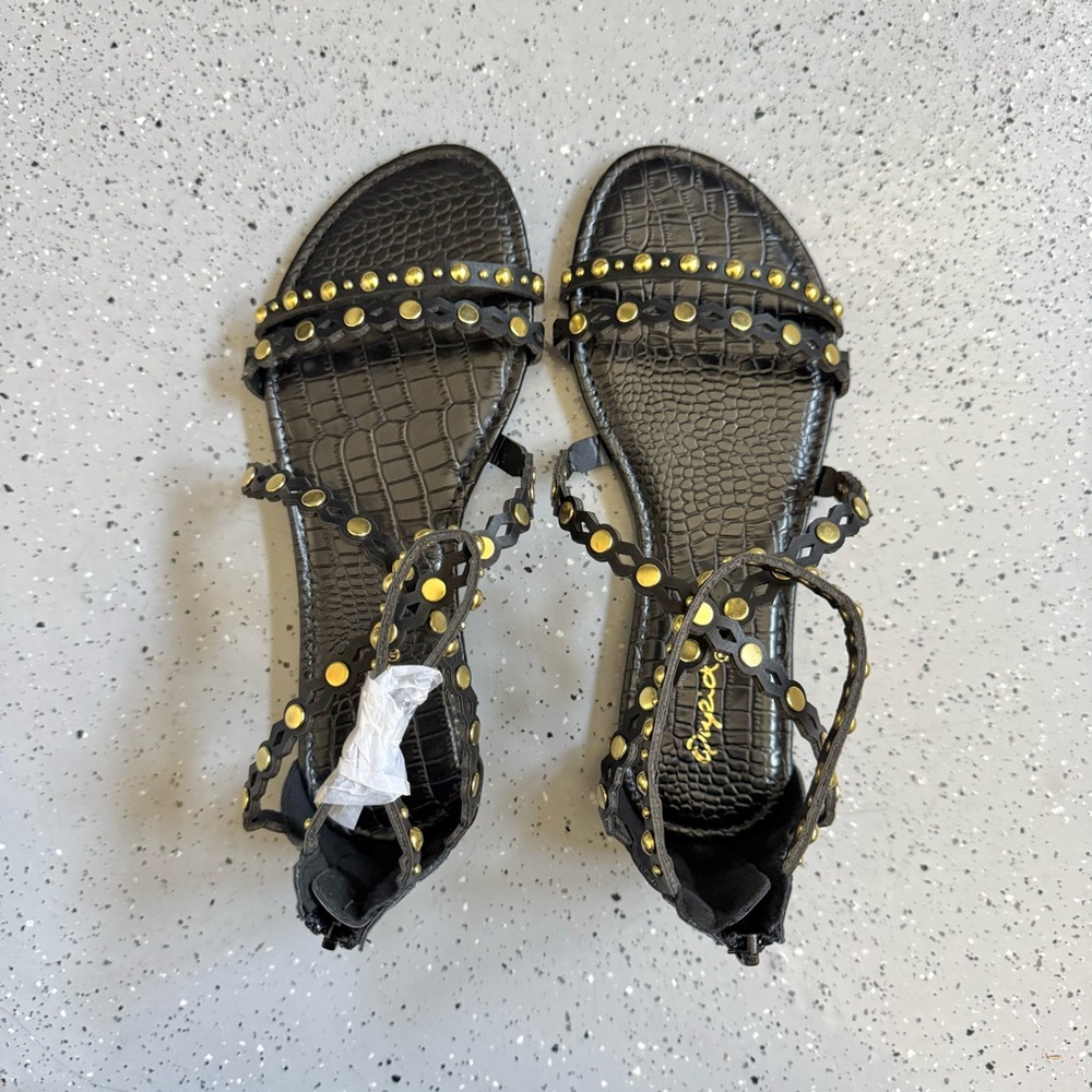 Qupid Archer Studded Gladiator Sandals